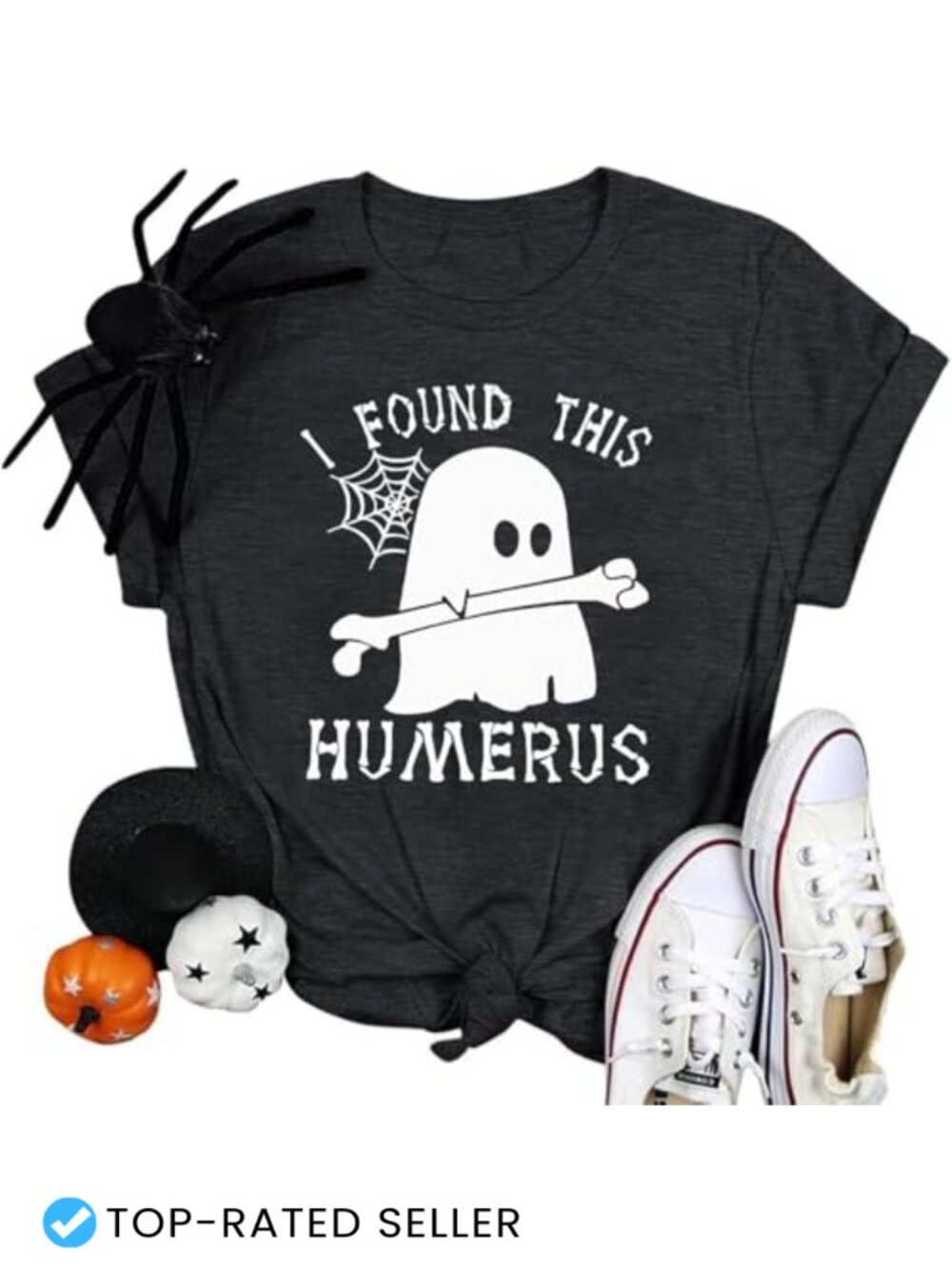 Halloween Women Ghost Tee Spooky Season Short Sleeve T-Shirt